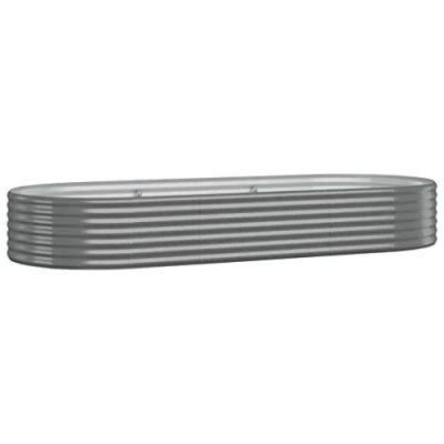 Afbeelding van vidaXL Plantenbak 249x100x36 cm gepoedercoat staal grijs