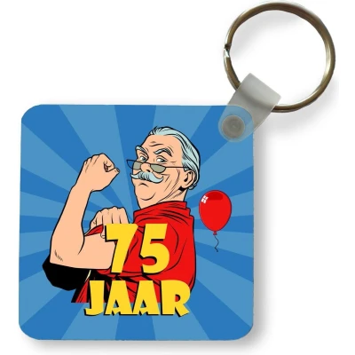Afbeelding van Sleutelhanger Uitdeelcadeautjes Verjaardag Man 75 Jaar Plastic