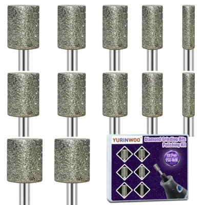 Afbeelding van 12 stuks diamantfrezen set compatibel met Dremel, korrel 116