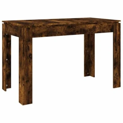 Afbeelding van vidaXL Eettafel 120x60x76 cm bewerkt hout gerookt eikenkleurig, eetkamertafel, tafel, dinertafel, keukentafel, woonkamertafel, restauranttafel