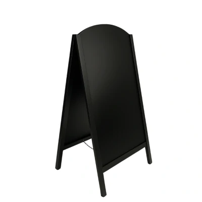 Afbeelding van BRASQ Krijtstoepbord Elegance Zwart 70x130 CM Krijtbord Reclamebord Stoepbord Dubbelzijdig voor Binnen en Buiten Horeca