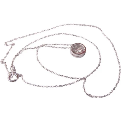 Afbeelding van 14 karaat wit gouden ketting met hanger cirkel