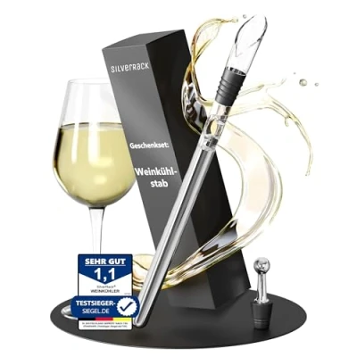 Afbeelding van SilverRack Wijnkoeler staaf met schenktuit koelstaaf voor wijnflessen van roestvrij staal Wine Chiller Stick Wijnkoelstaaf Gift Set Wijnstok Koeler Wijnschenker Flessenkoeler