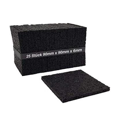 Afbeelding van 25 stuks 6 mm terraspads, rubbergranulaat, terrasbouw