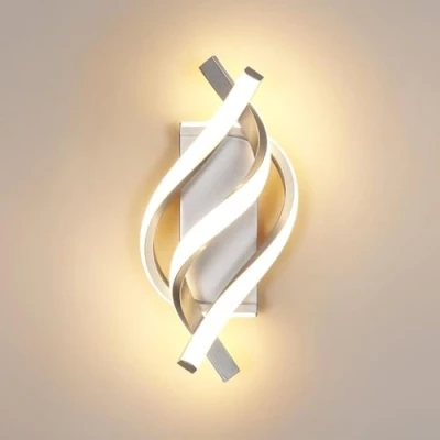 Afbeelding van Comely Indoor LED Wandlamp 22W, Creatieve Zilveren Wandlamp, 3000K Warm Wit Licht Moderne voor Trap Woonkamer Slaapkamer