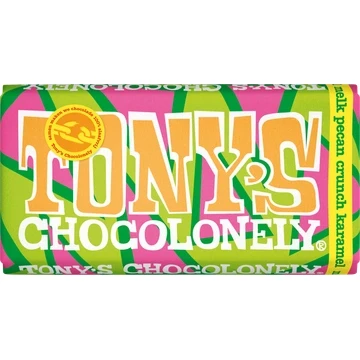 Afbeelding van Tony&#039;s Chocolonely Reep melk pecan karamel