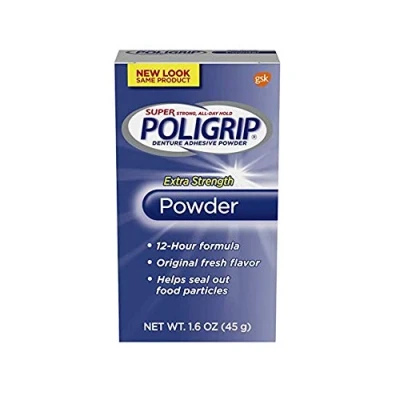 Afbeelding van PoliGrip Super Denture Adhesive Powder, Extra Strength, 400 ml