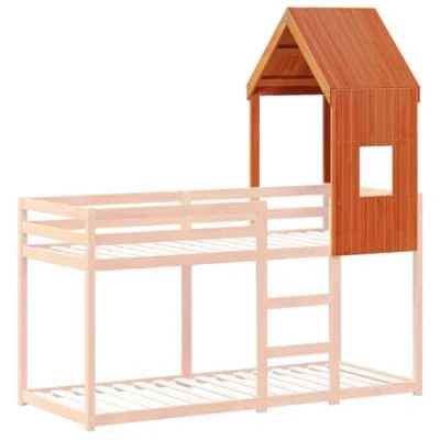 Afbeelding van Kinderbedhuisje 60x99x139,5 cm massief grenenhout wasbruin