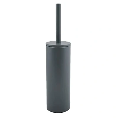 Afbeelding van Spirella Luxe Toiletborstel in houder Cannes donkergrijs metaal 40 x 9 cm met binnenbak Toiletborstels