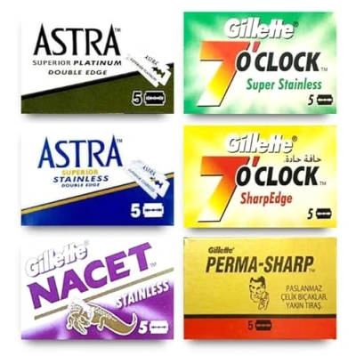 Afbeelding van Scheermesjes Astra Gillette 7 o&#039; Clock, Permasharp, Nacet, 30 mesjes