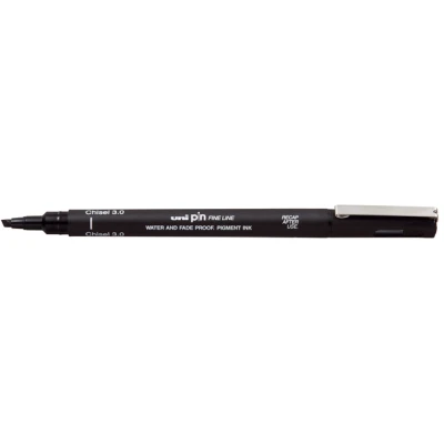 Afbeelding van Fineliner Chisel Beitelpunt 3.0 3,0mm Zwart Uni Pin