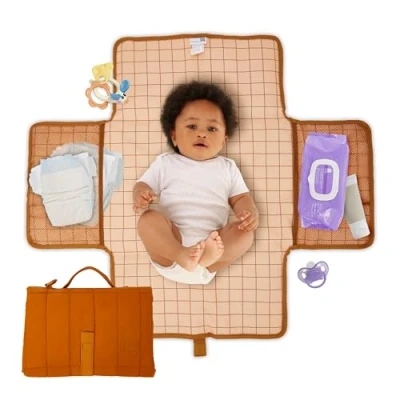 Afbeelding van Hylat Baby Verschoonmat Opvouwbaar en Waterdicht Lichtgewicht Draagbaar Met Vakken Klittenbandsluiting Ideaal voor Kinderwagens, Reizen Openbare Toiletten