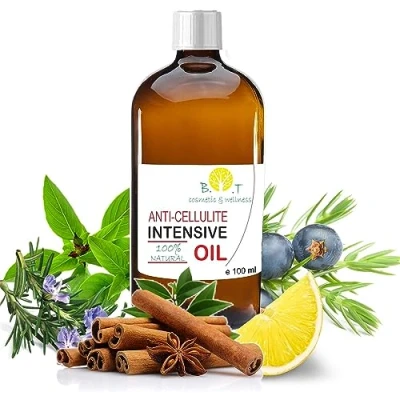 Afbeelding van B.O.T cosmetica &amp; wellness Professionele anti cellulitisolie 100 ml Krachtige afslankbehandeling 100% natuurlijke formule Snelle penetratie Gebruiksgemak, Transp,