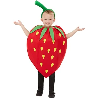 Afbeelding van FUNIDELIA Aardbei kostuum voor meisjes en jongens Maat: 122 152 cm