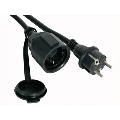Afbeelding van Verlengkabel buiten Rubber Verlengsnoer IP44 waterdicht 5 mete