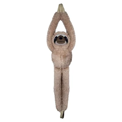 Afbeelding van Ecobuddiez Tree Huggers Luiaard van Deluxebase. zachte Hangende Knuffel 55cm, gemaakt Gerecyclede Plastic Flessen. Milieuvriendelijke, knuffels en perfecte knuffelbare cadeaus voor kinderen.