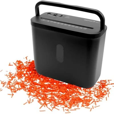 Afbeelding van Genie 440X Black Papierversnipperaar 4 vellen DIN A4 (80 g/m²) Cross Cut 8 Liter Compact formaat met handgreep Thuis/ Kantoor Zwart