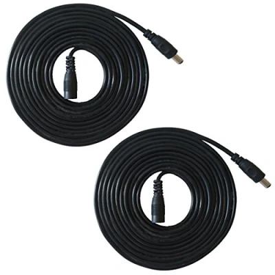 Afbeelding van Liwinting DC Verlengkabel 5.5mm x 2.1mm Aansluitkabel Gelijkstroom Connector Kabel Splitter Man vrouw voor Voeding, CCTV Camera Power 2pcs 10m/32.8ft Zwart