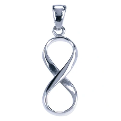 Afbeelding van Zilveren Lemniscaat Infinity staand ketting hanger klein met oog