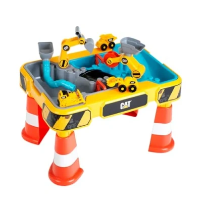 Afbeelding van Theo Klein 3208 Caterpillar zand en waterspeeltafel I Twee bassins inclusief graafmachine met wiel laadbak, brug, buizen, stoppers nog veel meer. Afmetingen: 64 cm x 48 40 Speelgoed voor kinderen vanaf 18 maanden
