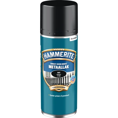 Afbeelding van Hammerite metaallak mat 400 ml, zwart, spuitbus