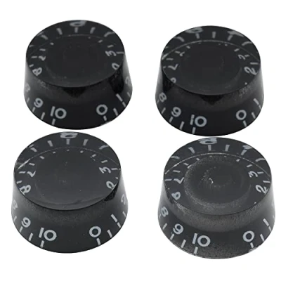 Afbeelding van Musiclily Metrisch Kunststof Gitaar LP Speed Knobs Volume Tone Controle Potmeter Knoppen voor Les Paul Stijl Elektrische Gitaar, Zwart (4 Stuks)