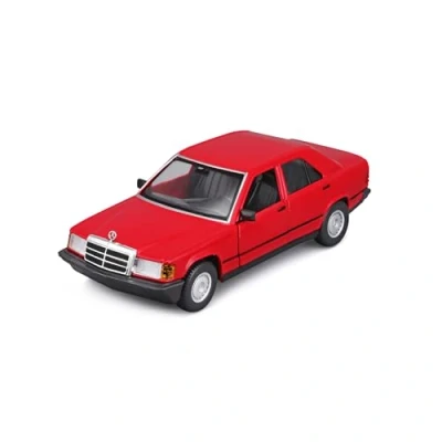 Afbeelding van Bburago Mercedes 190E (1987): modelauto op schaal 1:24, deuren beweegbaar, rood (18 21103R)