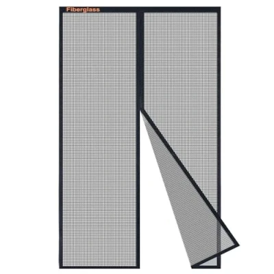 Afbeelding van Risareyi Magnetisch vliegengaas voor deuren van glasvezel, zeer robuust net, zwart, 90 x 215 cm, ramen en ramen, balkon, woonkamer, slaapkamer, eenvoudig te monteren