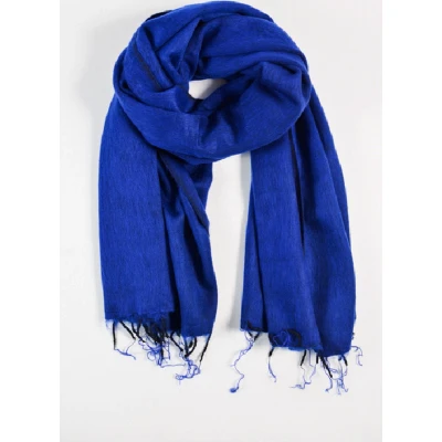 Afbeelding van Nepal sjaal en omslagdoek Kobalt Blauw