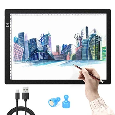 Afbeelding van Omasi lichttafel, A4 led oogbescherming, lichtpad, A4, tekeningpad, lichtplaat, draagbaar, dimbaar, met USB kabel
