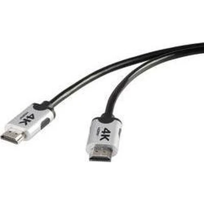 Afbeelding van SpeaKa Professional SP 6344128 HDMI kabel Aansluitkabel A stekker 1.00 m Zwart 4K UHD, Audio Return Channel (ARC), Vergulde steekcontacten