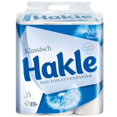 Afbeelding van Hakle Toiletpapier &quot;Klassiek Wit&quot; 3 Laags, 1 Pack (1 X 24 Stuks)