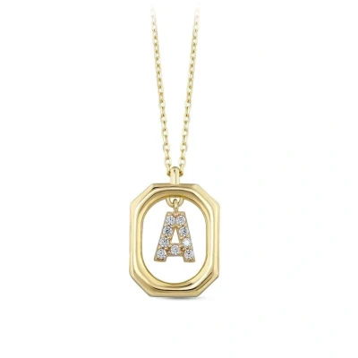 Afbeelding van Goud Hanger Letter A met Ketting Zirkonia 14 karaats