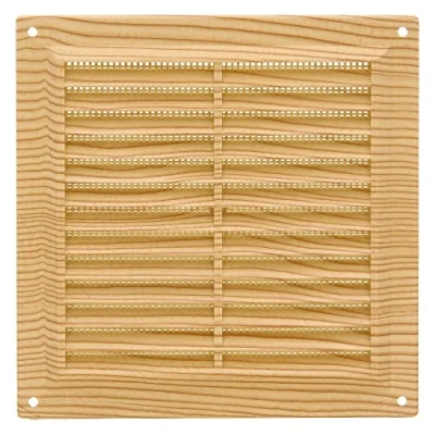 Afbeelding van Amig Vierkant rooster van kunststof met muggennet, ventilatierooster voor luchtuitlaat, geschikt plafonds in keuken en badkamer, afmetingen: 170 x mm, kleur: grenen