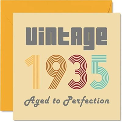 Afbeelding van 89e verjaardagskaarten voor mannen vrouwen vintage 1935 verouderd tot in de perfectie 89 verjaardagskaart grappig haar hem, 145 mm x beste vriend verjaardag wenskaarten