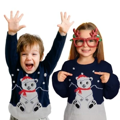 Afbeelding van Paw Patrol wintertrui voor meisjes Skye winter gebreide trui sweatshirt Ugly sweater blauw/roze, 122 128