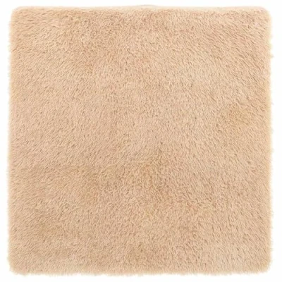 Afbeelding van vidaXL hoogpolig vloerkleed 200x200 cm polyester beige