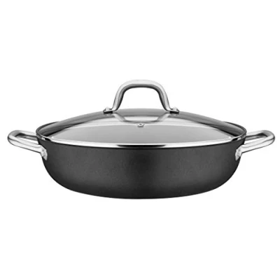 Afbeelding van GSW Gietijzeren serveerpan met 2 grepen, honingraatbodem Robusta 30cm, Pan + steelpan