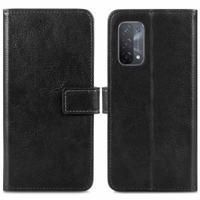 Afbeelding van Oppo A74 (5G) Hoesje Kunstleder iMoshion Bookcase Zwart Telefoonhoesje