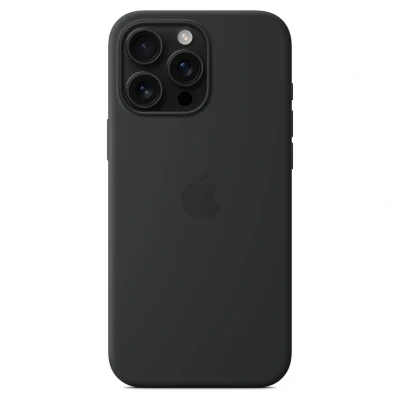 Afbeelding van Origineel Apple iPhone 16 Pro Max MagSafe Hoesje Siliconen en TPU (zacht) Softcase/Backcover Zwart Telefoonhoesje