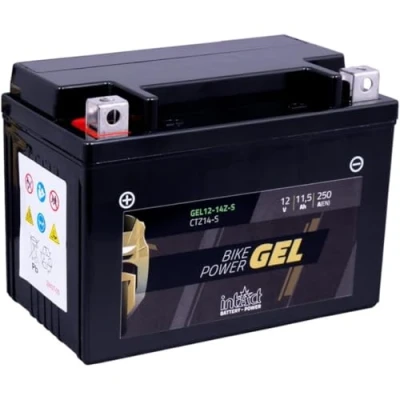 Afbeelding van intAct Bike Power GEL12 14ZS, CTZ14 S, motoraccu 12V 11,5 Ah 250 A (EN), onderhoudsvrije gel met 30% meer startvermogen, voor scooters, motoren, quads, zitmaaiers