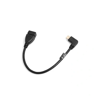 Afbeelding van System S OTG On The Go Host USB A 3.0 (male) naar 3.1 Type C 90 graden hoekstekker adapter datakabel verlengkabel 22 cm