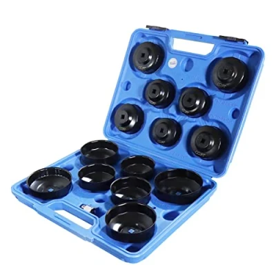 Afbeelding van CCLIFE 15 stuks Universele Oliefilter Oliefilterdoppen Oliefiltersleutel Gereedschap