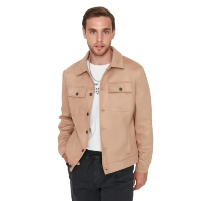 Afbeelding van Trendyol Camel Regular Fit Zak Geknoopt Winter Seizoensgebonden Suède Jas Tmnaw23Mo00037