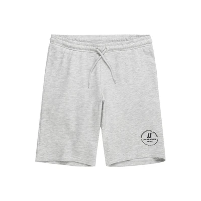 Afbeelding van JACK &amp; JONES JUNIOR sweatshort JPSTSWIFT met printopdruk wit melange