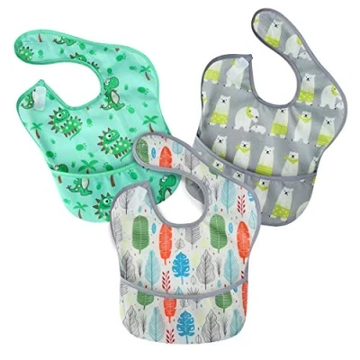 Afbeelding van PandaEar 3 delige superlichte babyslabbetjes, voederslabbetje, waterdicht, EVA peuterslabbetje met opvangschaal, wasbaar, uniseks babyslabbetje, vlek en geurbestendig, 5 36 maanden