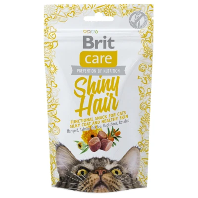 Afbeelding van Brit Care Functional Snack Shiny Hair Kat 50 gram