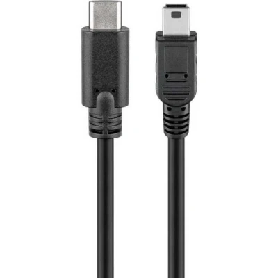 Afbeelding van Goobay USB 2.0 kabel C™ naar mini B 2.0, zwart stekker (type B, 5 pins) &gt;