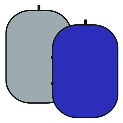 Afbeelding van NEEWER Chromakey Backdrops, dubbelzijdig blauw en grijs scherm, 2 in 1 inklapbare omkeerbare achtergrond voor fotografie, gaming live streaming, 1,5 x m (blauw/grijs)