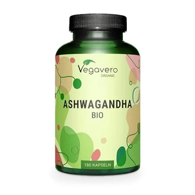 Afbeelding van Vegavero biologische Ashwagandha capsules HOGE DOSIS: 2.010 mg per dag Laboratoriumgetest Originele slaapbes uit India 40mg gestandaardiseerde withanoliden Geen toevoegingen Vegan